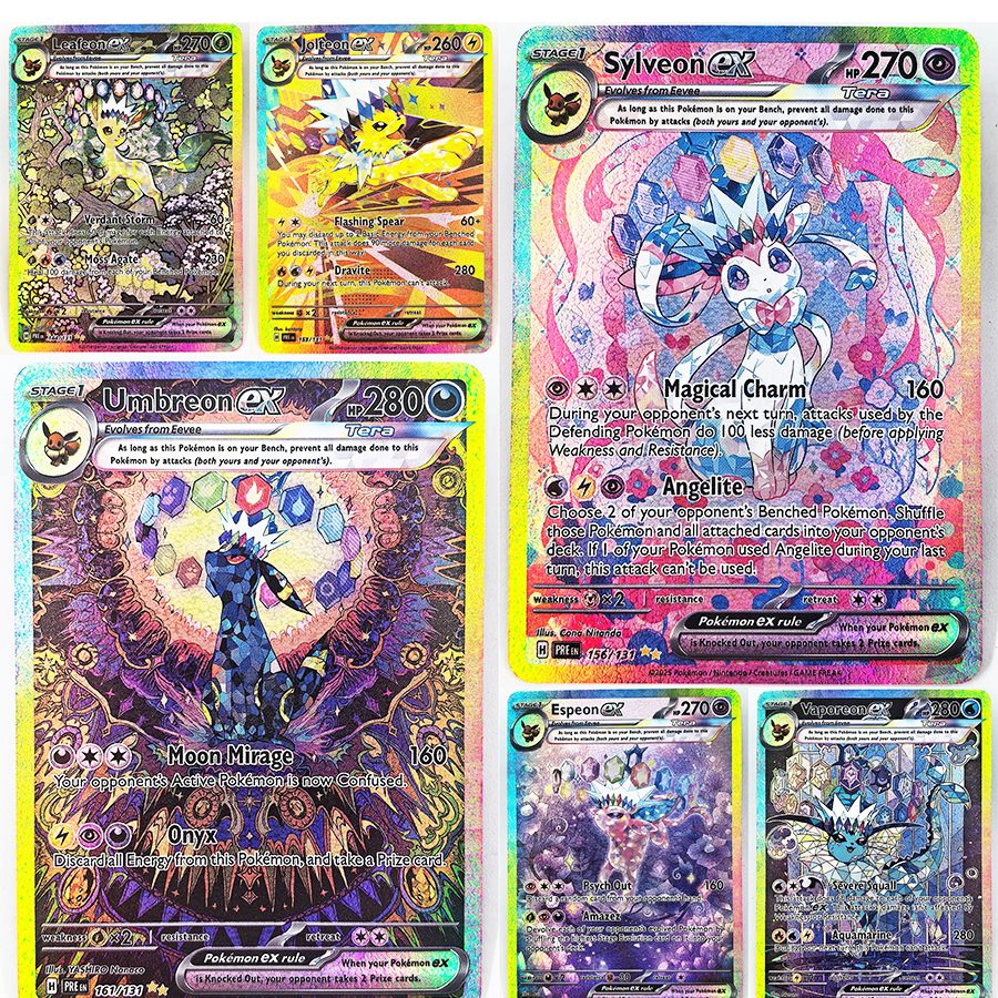 Pokemon Binder Card - PTCG PRE Umbreon Eevee Sylveon Leafeon