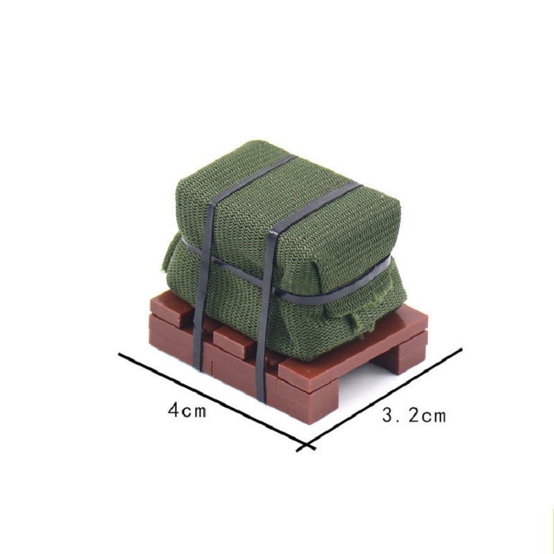 Lego Minifigure Holder - WW2 Military Air Drop Crate Building