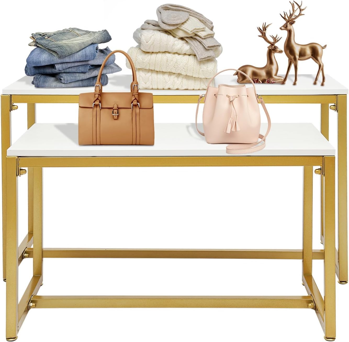 2-Piece Set Gold Modern Nestin - Display Risers Set incelemesi ve fiyatı