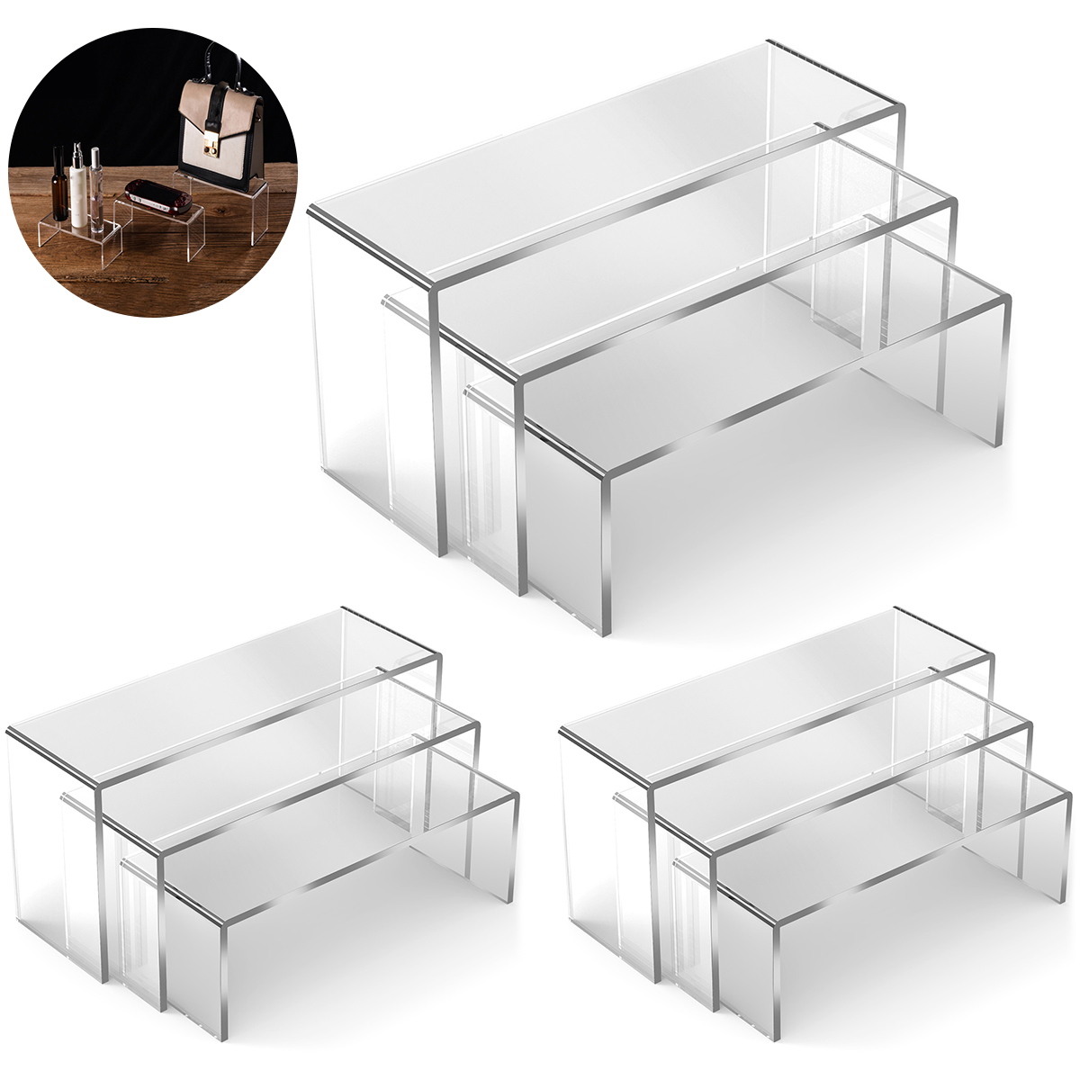 3/6/9Pcs Acrylic Display Stand - Display Risers Set incelemesi ve fiyatı