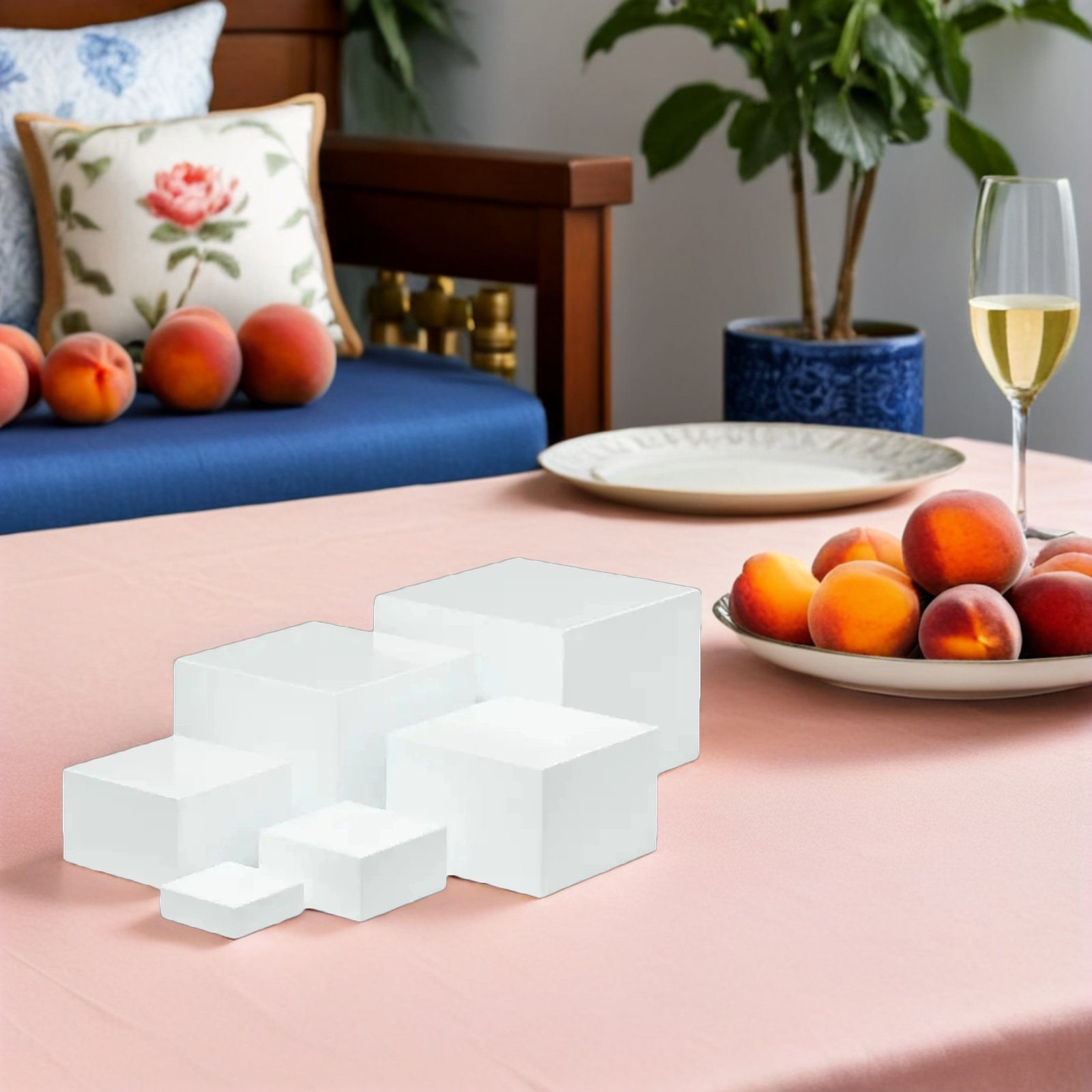 6Pcs Minimalist White Plastic  - Display Risers Set incelemesi ve fiyatı