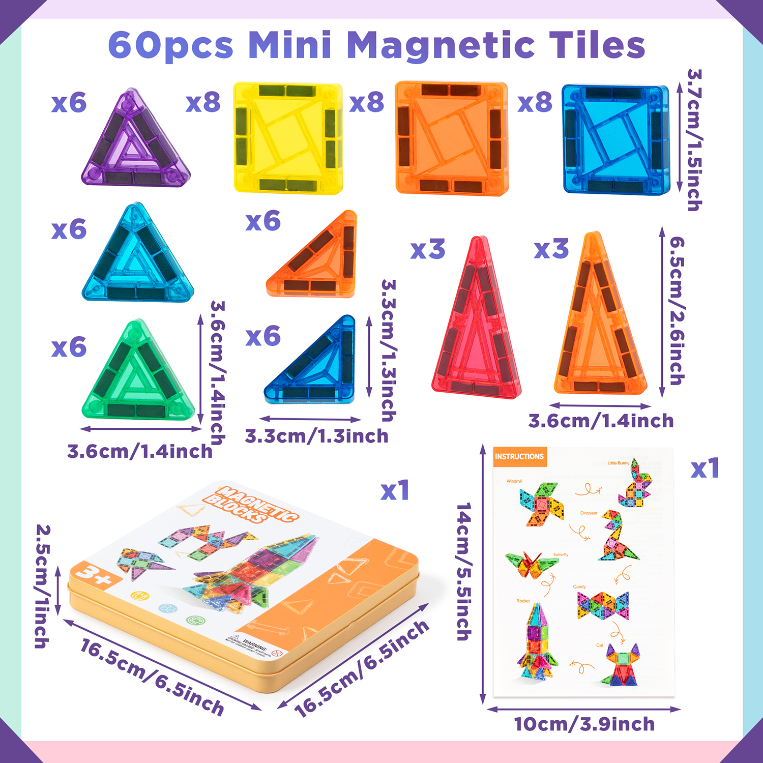 42P/60P Mini Magnetic Tiles Bu - Building Block Mini incelemesi ve fiyatı
