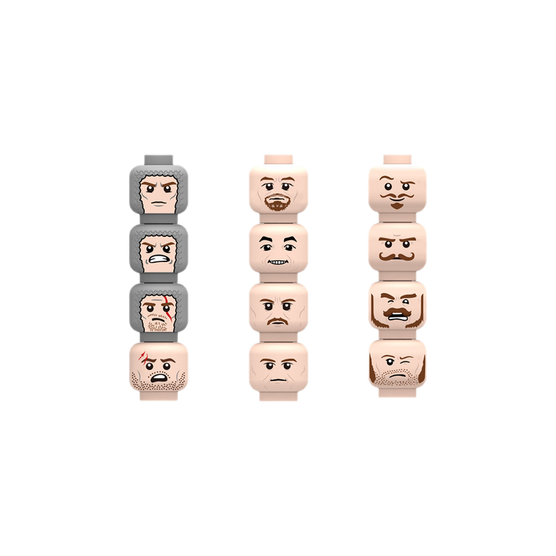 Injured Emotional Face Heads B - Lego Minifigure Holder incelemesi ve fiyatı