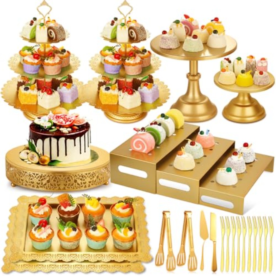 Metal Gold Dessert Table Displ - Display Risers Set incelemesi ve fiyatı