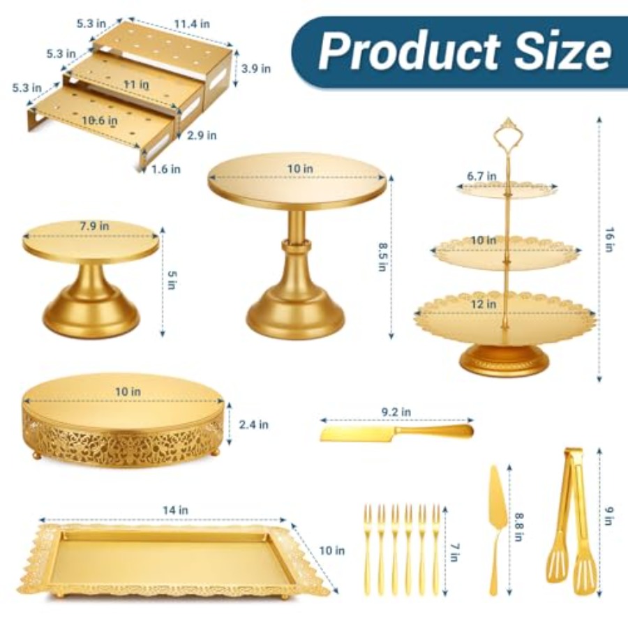 Metal Gold Dessert Table Displ - Display Risers Set incelemesi ve fiyatı