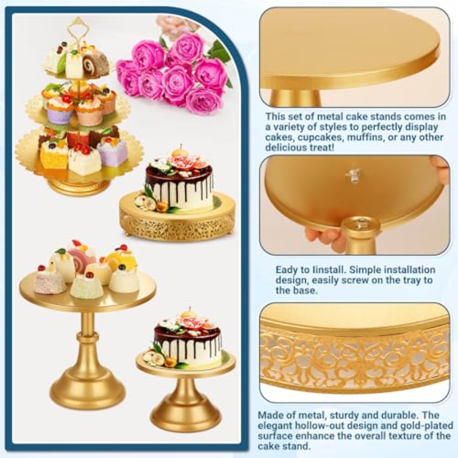 Metal Gold Dessert Table Displ - Display Risers Set incelemesi ve fiyatı