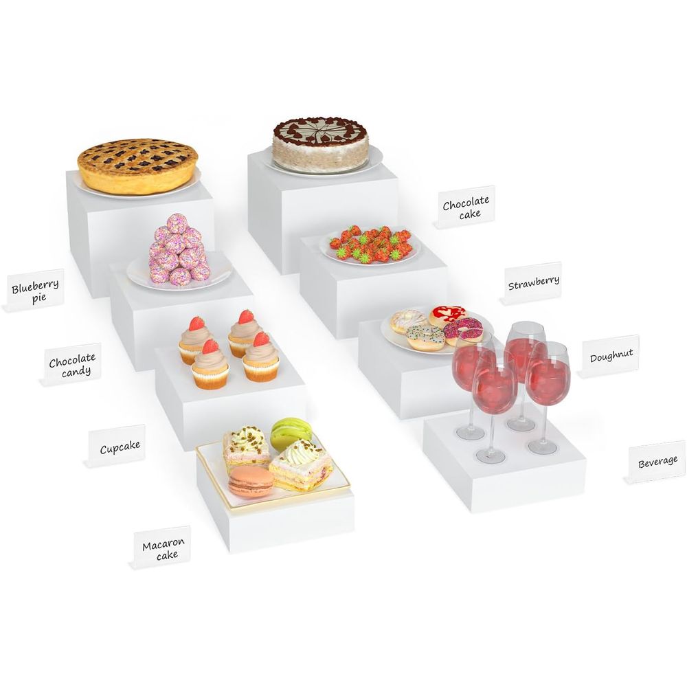 【8Pcs】 Buffet Risers,Dessert T - Display Risers Set incelemesi ve fiyatı